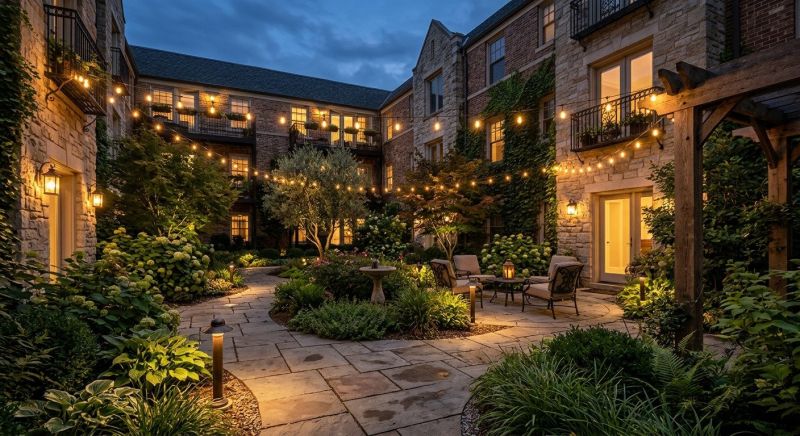 Courtyard Light Installation in Denver, CO