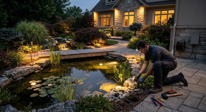 Pond Lighting Installation in Kansas City, MO